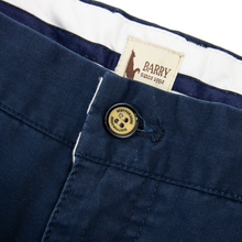 Barry Admiral Blue Cotton Blend Twill Unlined Flat Front Trouser Chino Pants 35W