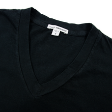 James Perse Standard Raven Black Cotton Short Sleeve V-Neck T-Shirt 0/X-Small