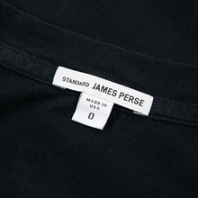 James Perse Standard Raven Black Cotton Short Sleeve V-Neck T-Shirt 0/X-Small