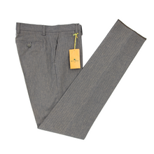 NWT $420 Etro Brown Blue Cotton Herringbone Unlined Flat Front Pants 32W/46EU