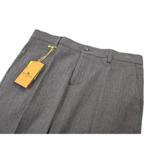 NWT $420 Etro Brown Blue Cotton Herringbone Unlined Flat Front Pants 32W/46EU