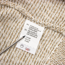 Zegna Tan White Cotton Blend Ribbed Knit Crew Neck Sweater 52EU/Large