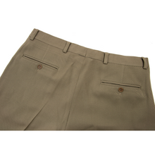 Armani Collezioni Plaza Taupe Wool Cavalry Twill Flat F. Dress Pants 34W
