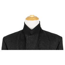 Crombie Charcoal Grey Wool Flannel Royal Warrant Long Overcoat 44R