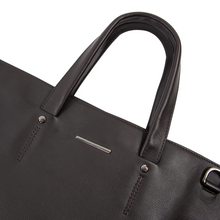 Zegna Brown Calfskin Grain Leather Multi-Pocket Office Laptop Zip Up Tote Bag