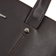 Zegna Brown Calfskin Grain Leather Multi-Pocket Office Laptop Zip Up Tote Bag