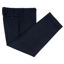 LNWOT Kiton Napoli Blue Wool Flannel Flat Front Dress Pants 52EU/36W