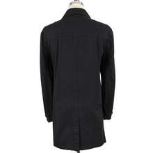 John Varvatos Mainline Black Cotton Twill Vented Garment Washed Coat 46US