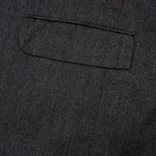 Charvet Paris Bespoke Anchor Grey Wool Herringbone Striped Vented 3Btn Suit 46R