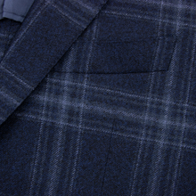 NWOT Suitsupply Blue Wool Flannel Plaid Patch Pkts Dual Vents 2Btn Jacket 44R