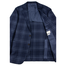 NWOT Suitsupply Blue Wool Flannel Plaid Patch Pkts Dual Vents 2Btn Jacket 44R