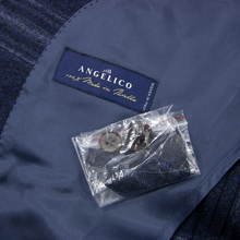 NWOT Suitsupply Blue Wool Flannel Plaid Patch Pkts Dual Vents 2Btn Jacket 44R
