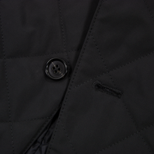 NWT $1295 Ralph Lauren Black Label Onyx Microfiber Quilted Leather Trim Jacket L