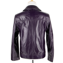 NWT Schiatti & Co. Purple Leather Lined Collared Button Front Jacket 50EU/Medium