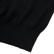 Kiton Napoli Black Cotton Half Button Collared Long Sleeve Polo Sweater 60EU/4XL