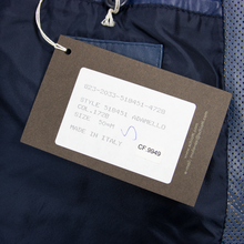 NWT Schiatti & Co. Blue Brown Perforated Leather Top Stitch Blouson Jacket