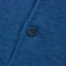 Loro Piana Cobalt Linen Slubby Collared Half Button Short Sleeve Polo Shirt 3XL