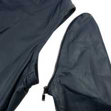NWT Schiatti Club Blue Nappa Leather Shawl Collar Bomber Jacket