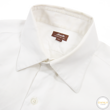 Hamilton Pearl White Cotton MOP Buttons Semi-Spread Custom Dress Shirt 17US