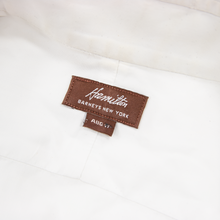 Hamilton Pearl White Cotton MOP Buttons Semi-Spread Custom Dress Shirt 17US