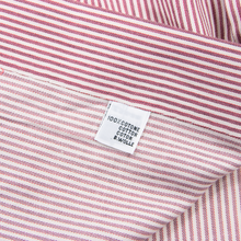 LNWOT Kiton Red White Cotton Striped MOP Spread Collar Dress Shirt 40EU/15.75US