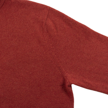 Bloomingdale's Brick Red 100% Cashmere Ribbed Knit Piped Half Zip Sweater S