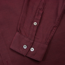 John Varvatos Mainline Sangria Cotton Diamond Weave MOP Mandarin Collar Shirt L