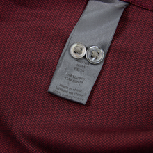 John Varvatos Mainline Sangria Cotton Diamond Weave MOP Mandarin Collar Shirt L