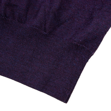 Brooks Brothers Purple Saxxon Wool Leather Pull Tab Half Zip Knit Sweater M