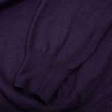 Brooks Brothers Purple Saxxon Wool Leather Pull Tab Half Zip Knit Sweater M