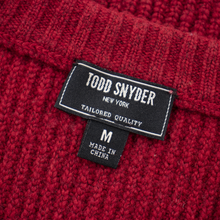 Todd Snyder Red Wool Blend Ribbed Thick Piped Raglan Crew Neck Sweater M