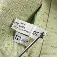 NWT Schiatti & Co. Green Silk Linen Shantung Leather Trim Blouson Jacket