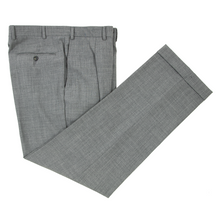 Pal Zileri Pewter Grey Wool Woven Ticket Pocket Pleated Front Dress Pants 32W