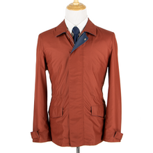 NWT Schiatti & Co. Red-Orange Microfiber Leather Trim Unstructured Jacket
