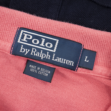 LOT of 5 Polo Ralph Lauren Multi-Color Cotton Rib Knit Long Sleeve Polo Shirts L
