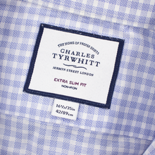 LOT of 5 Charles Tyrwhitt Blue White Cotton Check Striped Spread Clr Shirts 16.5
