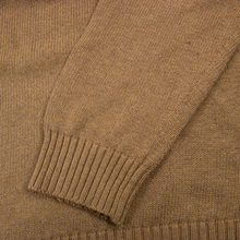 CURRENT Polo Ralph Lauren Brown Cotton Leather Pull Half Zip Knit Sweater XL