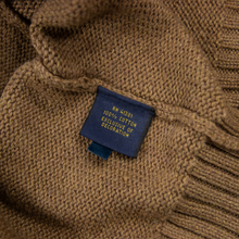 CURRENT Polo Ralph Lauren Brown Cotton Leather Pull Half Zip Knit Sweater XL