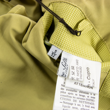 NWT Schiatti Chartreuse 100% Silk Houndstooth Leather Trim Racer Jacket
