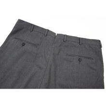 Hickey Freeman Pewter Grey Wool Twill Half Lined Pleated Dress Pants 38W