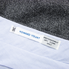 Howard Yount Grey Black Soft Tweed Wool Flat Front Dress Pants 36W
