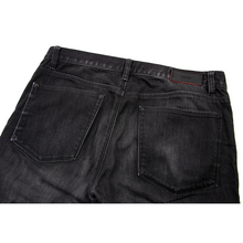 Hugo Boss Black Denim Washed Whiskered Leather Jacron Straight 5-Pkt Jeans 36W