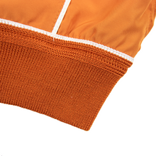 NWT Schiatti & Co. Orange Microfiber Leather Trim Glossy Bomber Jacket
