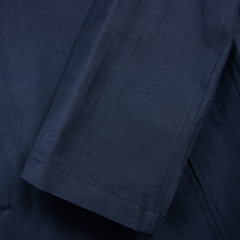 NWT Schiatti & Co. Blue Silk Linen Top Stitch Glossy Unstructured Car Coat