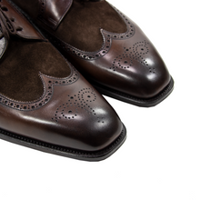 NIB $1605 Edward Green Harrogate E888 Dark Oak Mink Suede Wingtip Shoes 8US