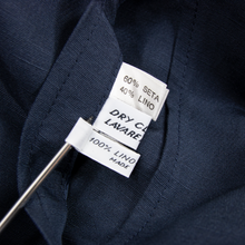 NWT Schiatti & Co. Blue Silk Linen Top Stitch Glossy Unstructured Car Coat