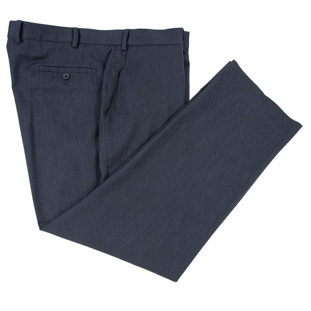 Michael Kors Denim Blue Microfiber Unlined Flat Front Trouser Pants 40W