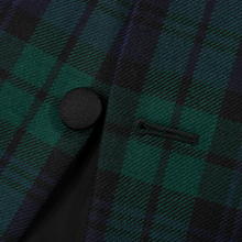 Polo Ralph Lauren Corneliani Blue Green Wool Plaid 3Btn Smoking Jacket 36R