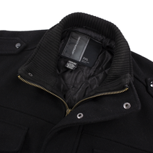 Jordan Craig Black Polyester Wool Padded Epaulet Piped Jacket 3XL