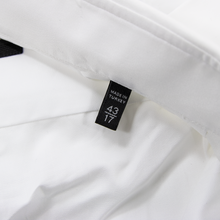 NWT Zegna Chiffon White Cotton Twill MOP Semi-Spread Dress Shirt 43EU/17US